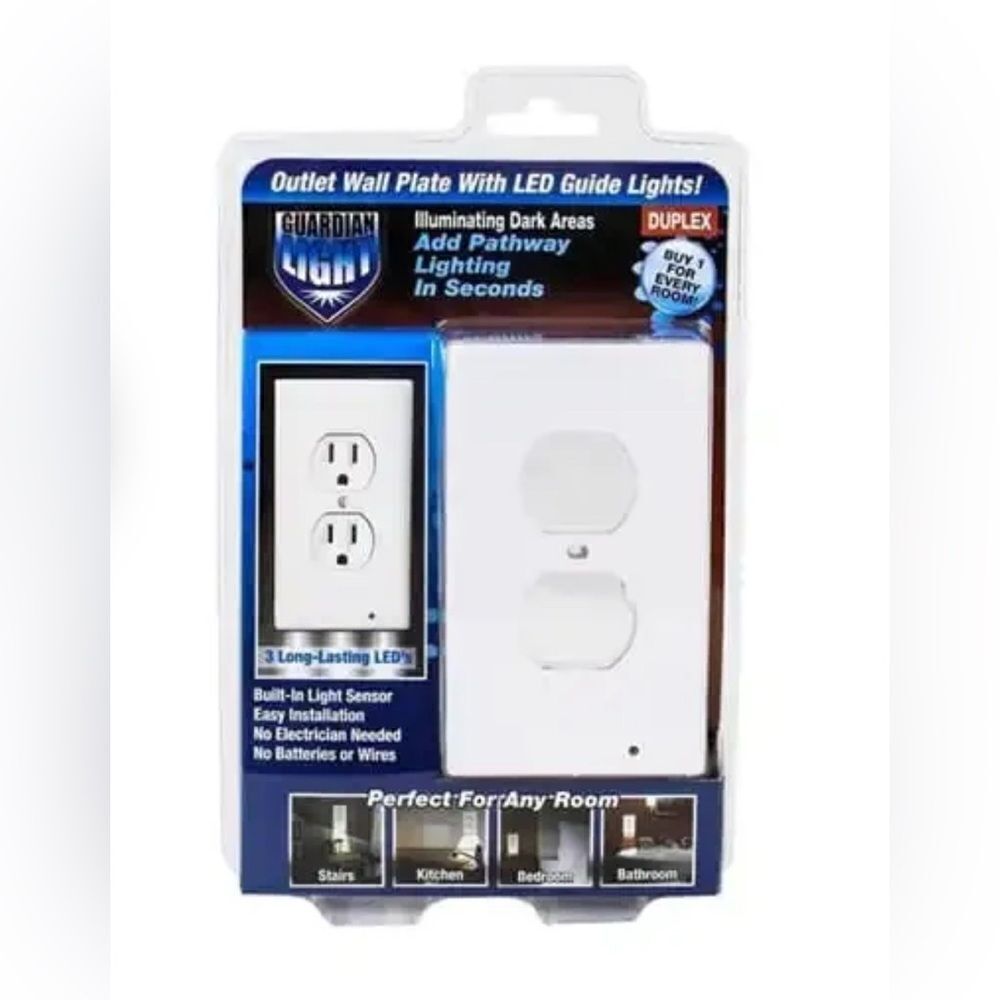 Guardian Light – Outlet Wall Plate With LED Night Lights with light sensor